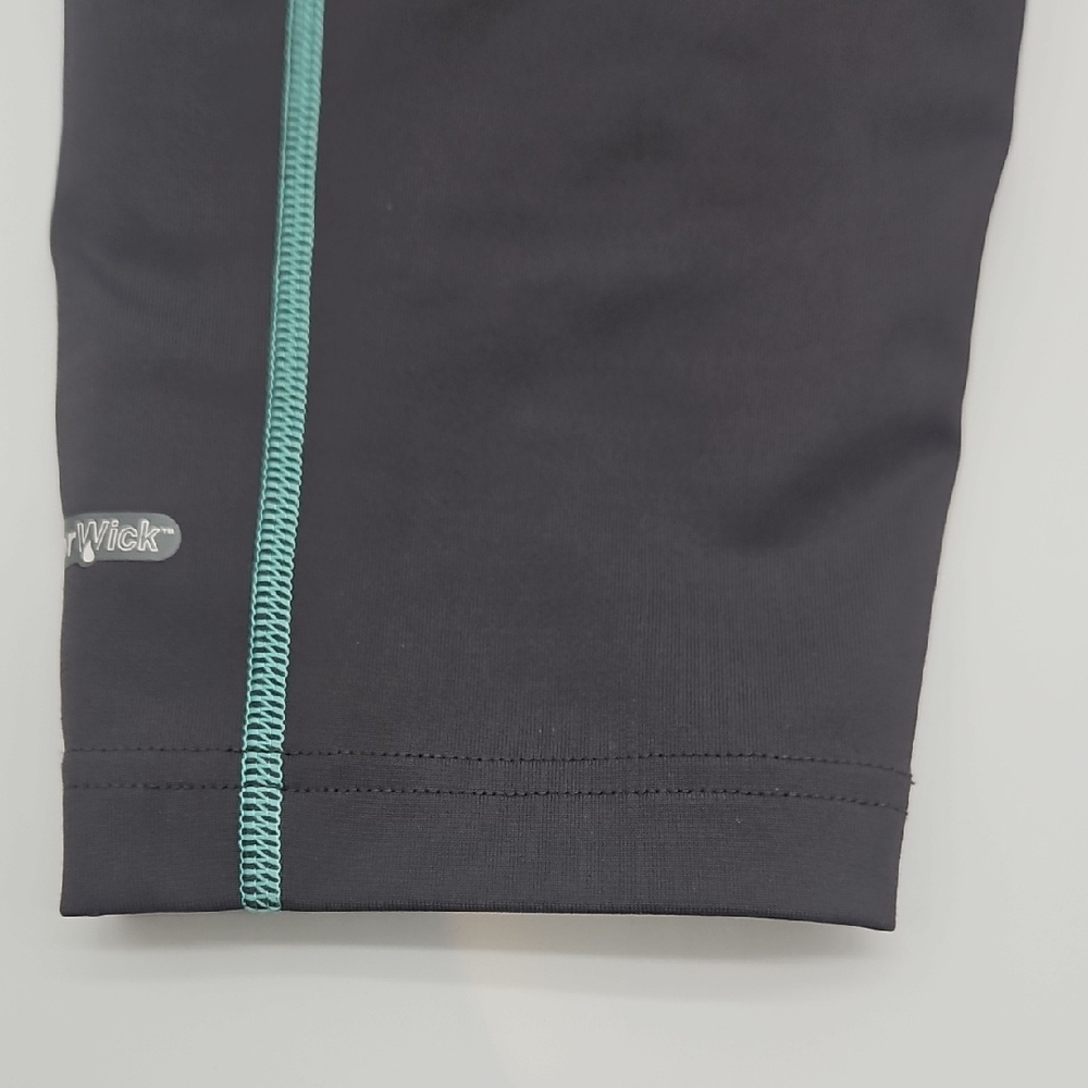 The North Face Gray Capri Leggings with Teal Contrast Piping - Picture 2 of 10